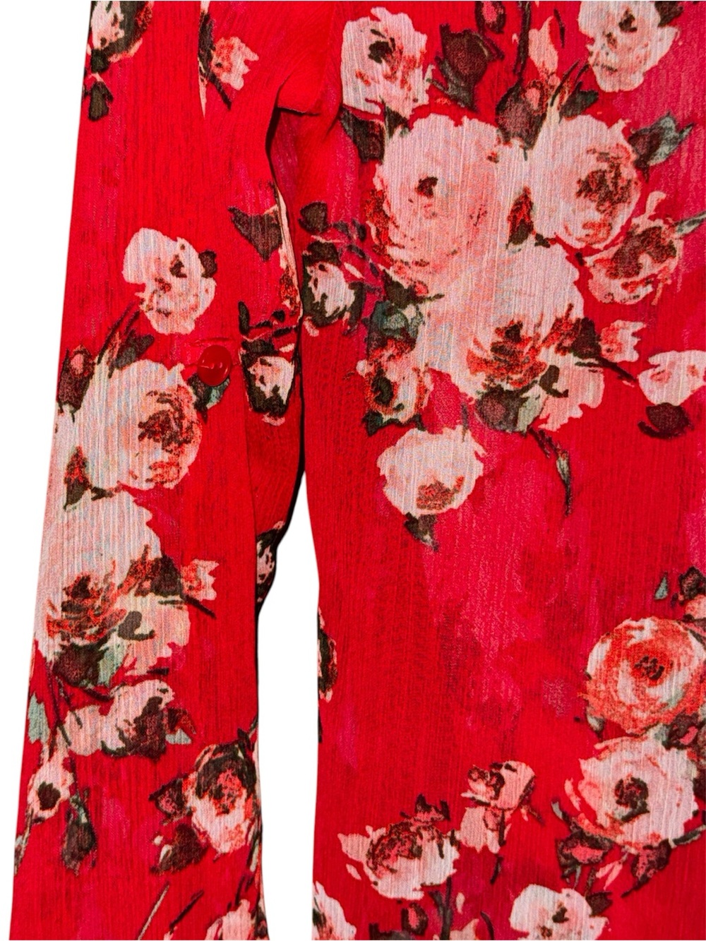 Kut from the Kloth Red Floral Jenalee Surplice Blouse Size Small - Picture 5 of 5